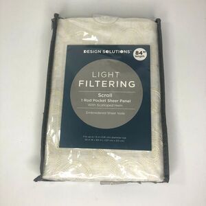 Design Solutions Scroll Light Filtering Curtain Panel Semi Sheer 84" 1 Panel